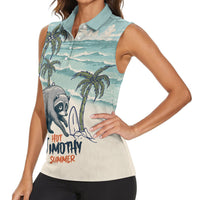 Hot Jimothy Summer Retro Style Women Sleeveless Polo Shirt