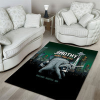 Raccoon Jimothy Runs This City Area Rug