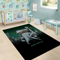 Raccoon Jimothy Runs This City Area Rug