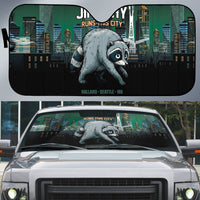 Raccoon Jimothy Runs This City Auto Sun Shade