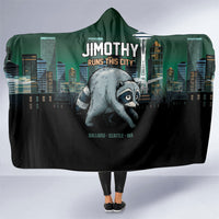 Raccoon Jimothy Runs This City Hooded Blanket