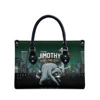 Raccoon Jimothy Runs This City Leather Bag