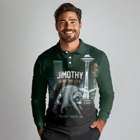 Raccoon Jimothy Runs This City Long Sleeve Polo Shirt