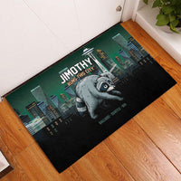 Raccoon Jimothy Runs This City Rubber Doormat