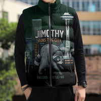 Raccoon Jimothy Runs This City Sleeveless Puffer Jacket