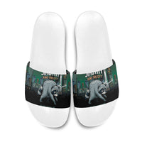 Raccoon Jimothy Runs This City Slide Sandals