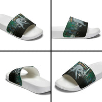 Raccoon Jimothy Runs This City Slide Sandals