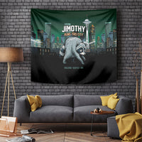 Raccoon Jimothy Runs This City Tapestry