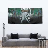 Raccoon Jimothy Runs This City Tapestry