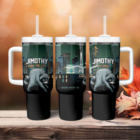Raccoon Jimothy Runs This City Tumbler With Handle