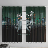 Raccoon Jimothy Runs This City Window Curtain