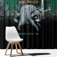 Raccoon Jimothy Runs This City Window Curtain