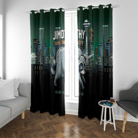 Raccoon Jimothy Runs This City Window Curtain