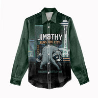Raccoon Jimothy Runs This City Women Casual Shirt