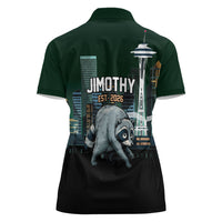 Raccoon Jimothy Runs This City Women Polo Shirt