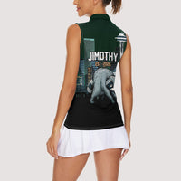 Raccoon Jimothy Runs This City Women Sleeveless Polo Shirt