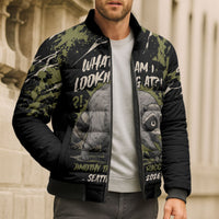 Personalized Raccoon Jimothy Meme Bomber Puffer Jacket What Am I Looking At