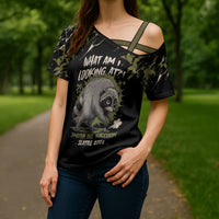 Personalized Raccoon Jimothy Meme Cross Shoulder Shirt What Am I Looking At