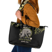Raccoon Jimothy Meme Leather Tote Bag What Am I Looking At