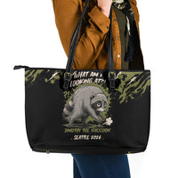 Raccoon Jimothy Meme Leather Tote Bag What Am I Looking At