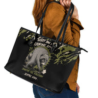 Raccoon Jimothy Meme Leather Tote Bag What Am I Looking At
