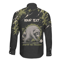 Personalized Raccoon Jimothy Meme Long Sleeve Button Shirt What Am I Looking At