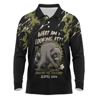 Personalized Raccoon Jimothy Meme Long Sleeve Polo Shirt What Am I Looking At