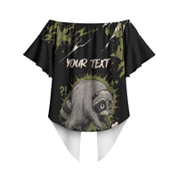 Personalized Raccoon Jimothy Meme Off Shoulder Wrap Waist Top What Am I Looking At