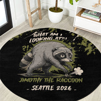 Raccoon Jimothy Meme Round Carpet What Am I Looking At