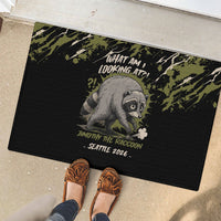 Raccoon Jimothy Meme Rubber Doormat What Am I Looking At