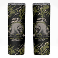 Personalized Raccoon Jimothy Meme Skinny Tumbler What Am I Looking At