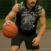 Personalized Raccoon Jimothy Meme Sleeveless Zip Hoodie What Am I Looking At