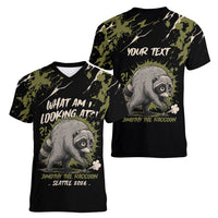 Personalized Raccoon Jimothy Meme Women V-Neck T-Shirt What Am I Looking At