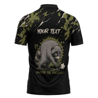 Personalized Raccoon Jimothy Meme Zipper Polo Shirt What Am I Looking At