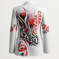 Ukrainian Heritage Tryzub Floral Blazer Ykpaiha Folk Art