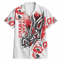 Ukrainian Heritage Tryzub Floral Hawaiian Shirt Ykpaiha Folk Art