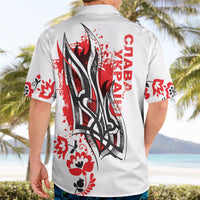 Ukrainian Heritage Tryzub Floral Hawaiian Shirt Ykpaiha Folk Art
