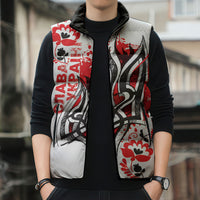 Ukrainian Heritage Tryzub Floral Sleeveless Puffer Jacket Ykpaiha Folk Art