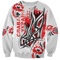 Ukrainian Heritage Tryzub Floral Sweatshirt Ykpaiha Folk Art