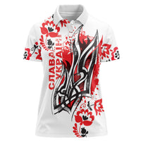 Ukrainian Heritage Tryzub Floral Women Polo Shirt Ykpaiha Folk Art