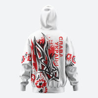 Ukrainian Heritage Tryzub Floral Zip Hoodie Ykpaiha Folk Art
