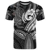 Polynesia T Shirt Whale Tale and Polynesian Sunset Plumeria Black - Wonder Print Shop