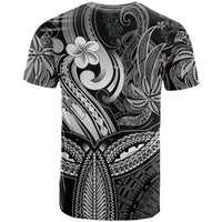 Polynesia T Shirt Whale Tale and Polynesian Sunset Plumeria Black - Wonder Print Shop