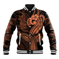 Polynesia Baseball Jacket Whale Tale and Polynesian Sunset Plumeria Gold LT9 - Wonder Print Shop