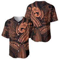 Polynesia Baseball Jersey Whale Tale and Polynesian Sunset Plumeria Gold LT9 - Wonder Print Shop
