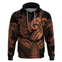 Polynesia Hoodie Whale Tale and Polynesian Sunset Plumeria Gold - Wonder Print Shop