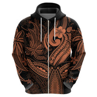 Polynesia Hoodie Whale Tale and Polynesian Sunset Plumeria Gold - Wonder Print Shop