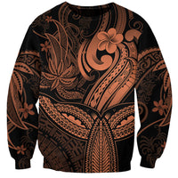 Polynesia Sweatshirt Whale Tale and Polynesian Sunset Plumeria Gold - Wonder Print Shop