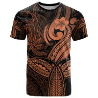 Polynesia T Shirt Whale Tale and Polynesian Sunset Plumeria Gold - Wonder Print Shop
