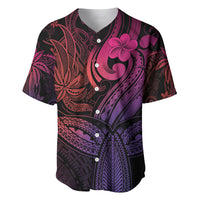 Polynesia Baseball Jersey Whale Tale and Polynesian Sunset Plumeria Pink LT9 - Wonder Print Shop